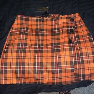 Orange plaid skirt